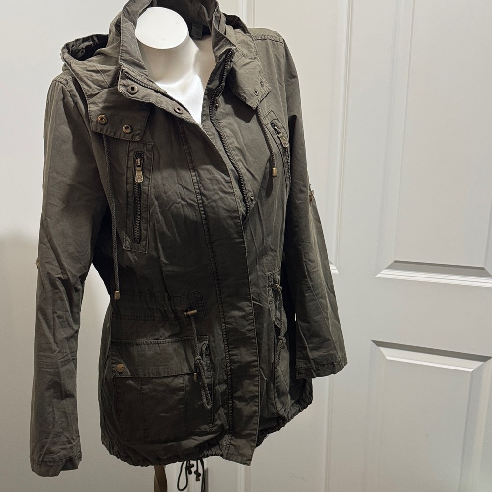 Levi's Olive Utility Jacket with Hood, Women’s Sz M - Picture 12 of 12
